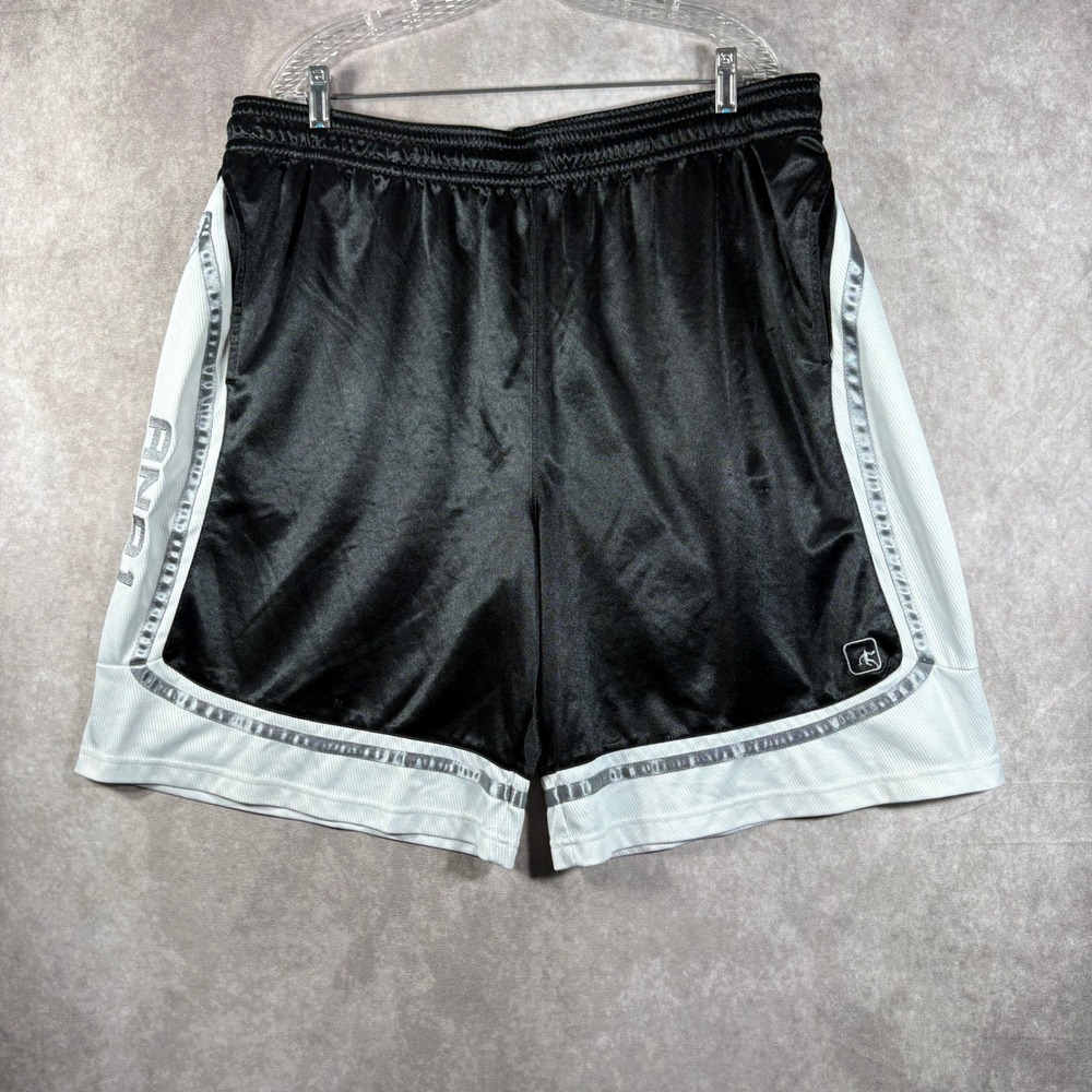 AND1 Shorts Mens 3XL Black Basketball Athletic Mesh Drawstring Gym
